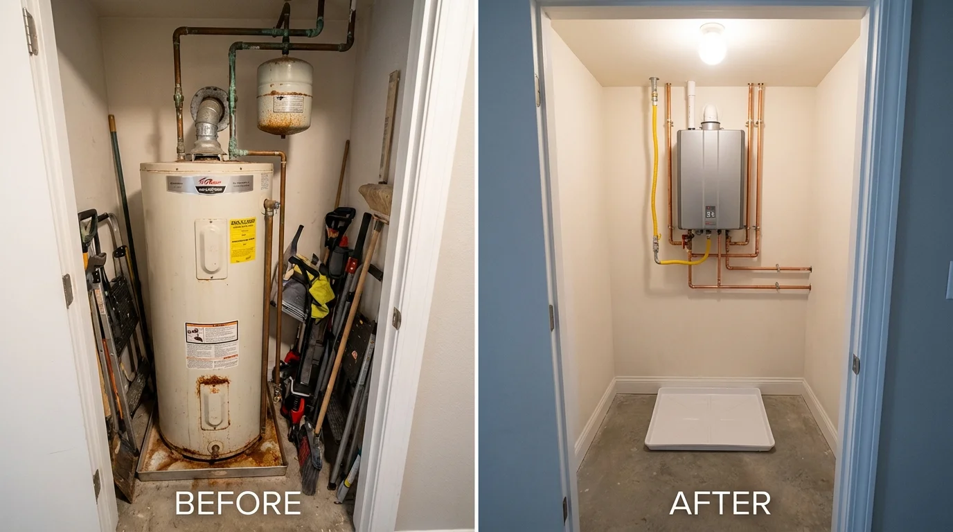 Tank water heater versus wall-mounted tankless unit comparison for Conehatta, MS homeowners